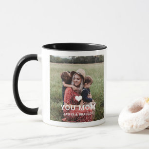 Cute HEART LOVE YOU MOM Mother's Day Photo Mug