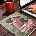 Cute Heart Love You Mom Mother's Day Photo Notebook<br><div class="desc">Cute Heart Love You Mom Mother's Day Photo Notebook features your favourite photo with the text "(love heart) you Mom" in modern white script with your names below. Personalize by editing the text in the text box provided and adding your own picture. Makes the perfect personalized gift for mom for...</div>