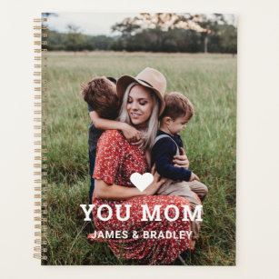 Cute HEART LOVE YOU MOM Mother's Day Photo Planner