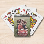 Cute HEART LOVE YOU MOM Mother's Day Photo Playing Cards<br><div class="desc">Cute Heart Love You Mom Mother's Day Photo Playing Cards features your favourite photo with the text "(love heart) you Mom" in modern white script with your names below. Personalize by editing the text in the text box provided and adding your own picture. Designed by ©2022 Evco Studio www.zazzle.com/store/evcostudio</div>