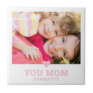 Cute Heart Love You Mom Mother's Day Photo Tile