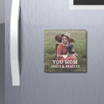 Cute HEART LOVE YOU MOM Mother's Day Stone Magnets<br><div class="desc">Cute HEART LOVE YOU MOM Mother's Day Magnets features your favourite photo with the text "(love heart) you Mom" in modern white script with your names below. Personalize by editing the text in the text box provided and adding your own picture. Designed by ©2022 Evco Studio www.zazzle.com/store/evcostudio</div>