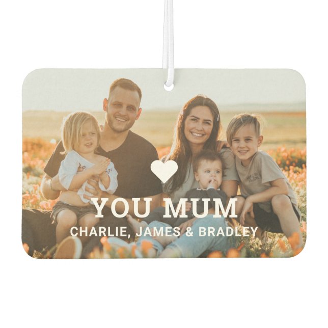 Cute HEART LOVE YOU MUM Mother's Day Air Freshener (Front)