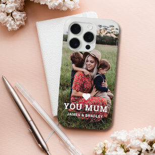 Cute HEART LOVE YOU MUM Mother's Day Photo iPhone 15 Pro Case