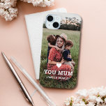 Cute HEART LOVE YOU MUM Mother's Day Photo iPhone 15 Mini Case<br><div class="desc">Cute Heart Love You Mum Mother's Day Photo iPhone 15 Plus Phone Cases features your favourite photo with the text "(love heart) you Mum" in modern white script with your names below. Perfect for Mum for birthday,  Christmas,  Mother's Day and holidays. Designed by ©2022 Evco Studio www.zazzle.com/store/evcostudio</div>