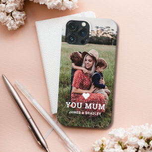 Cute HEART LOVE YOU MUM Mother's Day Photo iPhone 13 Pro Max Case