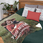 Cute HEART LOVE YOU MUM Mother's Day Photo Fleece Blanket<br><div class="desc">Cute Heart Love You Mum Mother's Day Photo Fleece Blanket features your favourite photo with the text "(love heart) you Mum" in modern white script with your names below. Personalize by editing the text in the text box provided and adding your own picture. Perfect for Christmas, birthday and Mother's Day...</div>