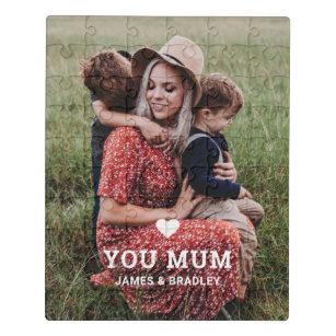 Cute Heart Love You Mum Mother's Day Photo Jigsaw Puzzle
