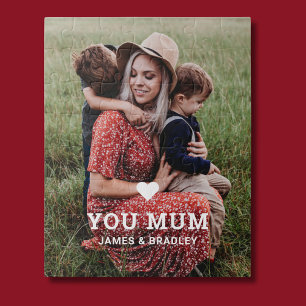 Cute Heart Love You Mum Mother's Day Photo Jigsaw Puzzle