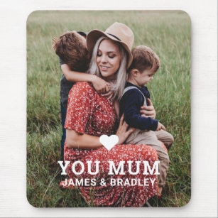 Cute Heart Love You Mum Mother's Day Photo Mouse Pad
