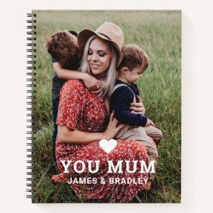 Cute Heart Love You Mum Mother's Day Photo Notebook