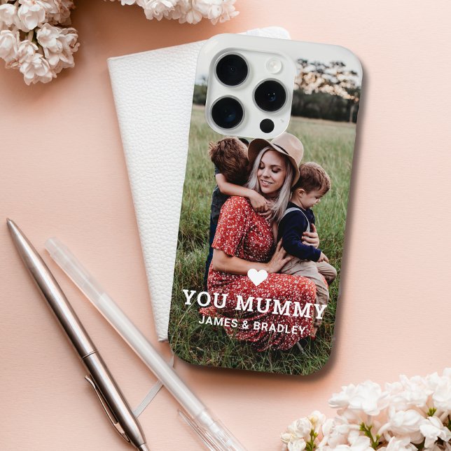 Cute HEART LOVE YOU MUMMY Mother's Day Photo Case-Mate iPhone Case (Creator Uploaded)