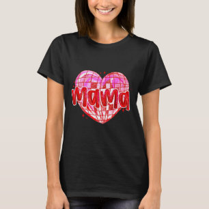 Cute Heart Mama Valentines Day Mom Wife  T-Shirt