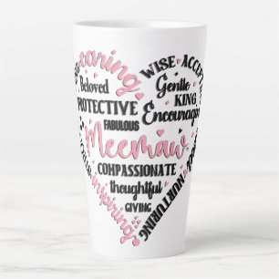 Cute Heart Meemaw Latte Mug