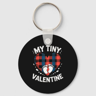 Cute Heart My Tiny Valentine Pregnancy Announcemen Keychain