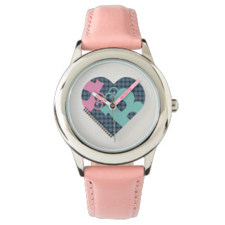 Cute Heart Notebook Colour Blue Pink Hearts MODERN Watch