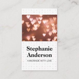 Cute Heart Pattern   Glowing Heart Background Business Card