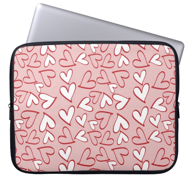 Cute Heart Pattern Laptop Sleeve (Front)