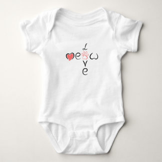 Cute Heart Paw Print Design for Pet Lovers Baby Bodysuit