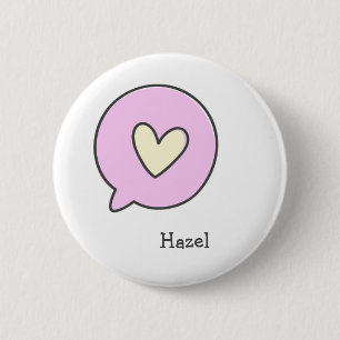 Cute Heart - Personalized Kids Name Button