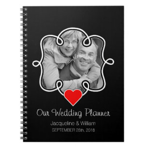 Cute Heart & Photo Couple Wedding Planner Notebook