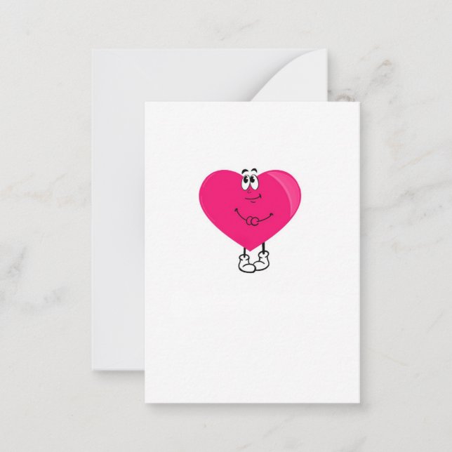 Cute heart, pink heart card (Front)