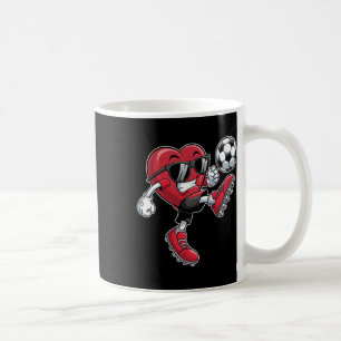 Cute Heart Playing Soccer Valentines Day Soccer Bo Coffee Mug