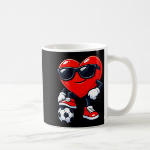 Cute Heart Playing Soccer Valentines Day Soccer Bo Coffee Mug