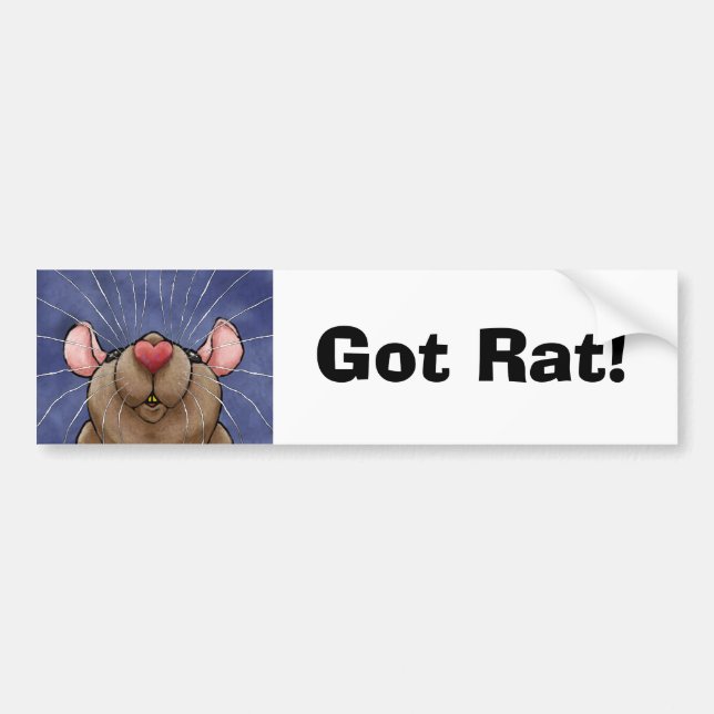 Cute Heart Rat Bumper Sticker (Front)