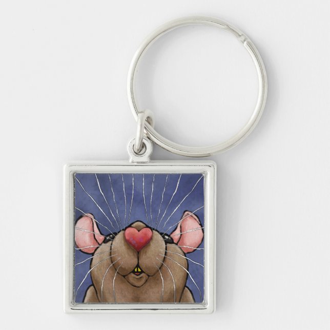 Cute Heart Rat Keychain (Front)