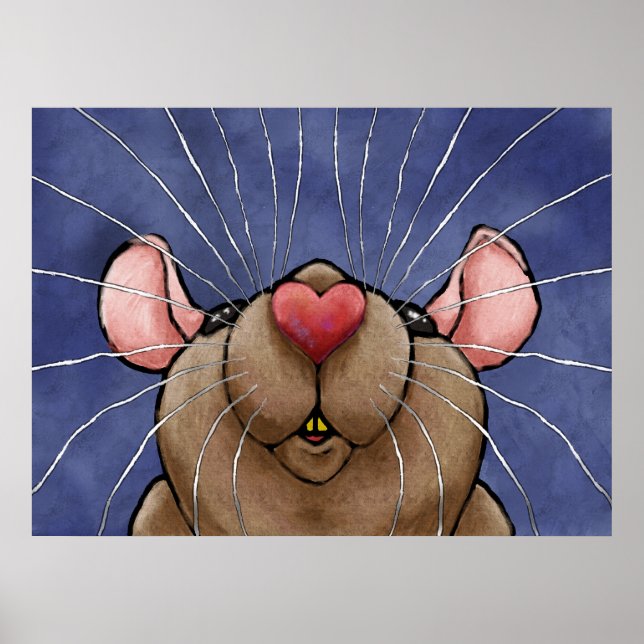 Cute Heart Rat Poster (Front)