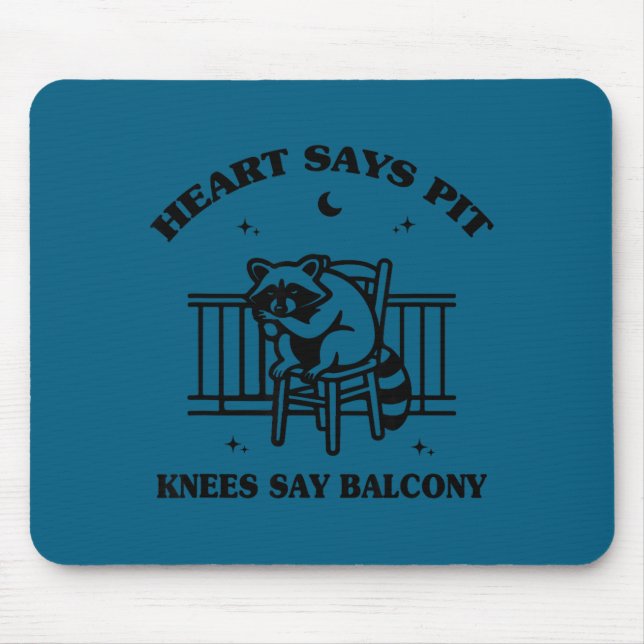 Cute Heart Says Pit Knees Say Mouse Pad (Front)