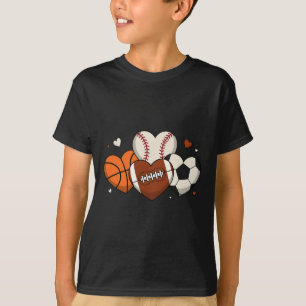 Cute Heart Sell Sketll Footll Soccer Fan Valentine T-Shirt