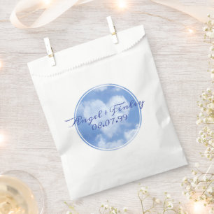 Cute Heart Shaped Cloud & Blue Sky Elegant Wedding Favour Bag