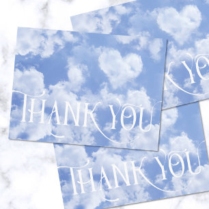 Cute Heart Shaped Cloud In Blue Sky Cheerful Happy Postcard