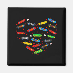 Cute heart skateboard happy valentine's day kids magnet