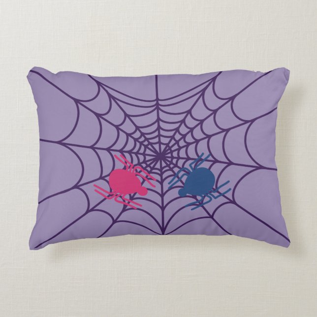 Cute Heart Spider Web Accent Throw Pillow  (Front)