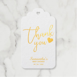 Cute Heart Thank You Baby Shower Favour Gift Tag