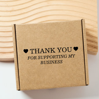 Cute Heart Thank You For Supporting My Business Rubber Stamp