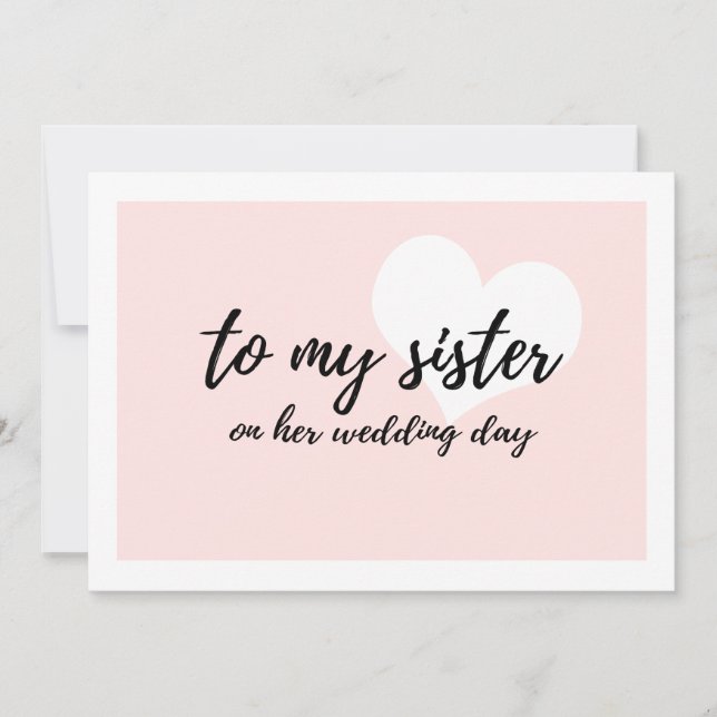 Cute Heart "to my sister on her wedding day" (Front)