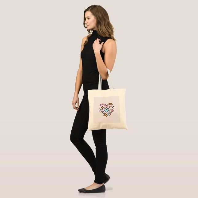 cute heart tote bag (Front (Model))
