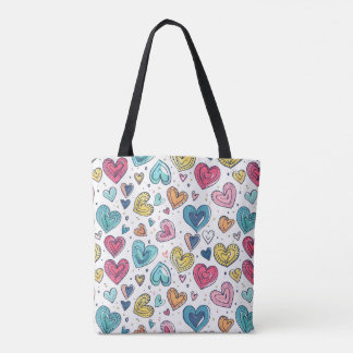 Cute Heart Tote Bag | Colourful & Playful Hand-Dra