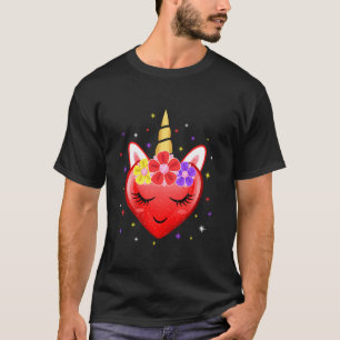 Cute Heart Unicorn Sparkling Men Women Funny Sweet T-Shirt