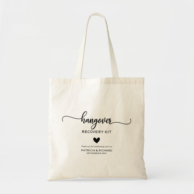 Cute Heart Wedding Hangover Kit Tote Bag (Front)