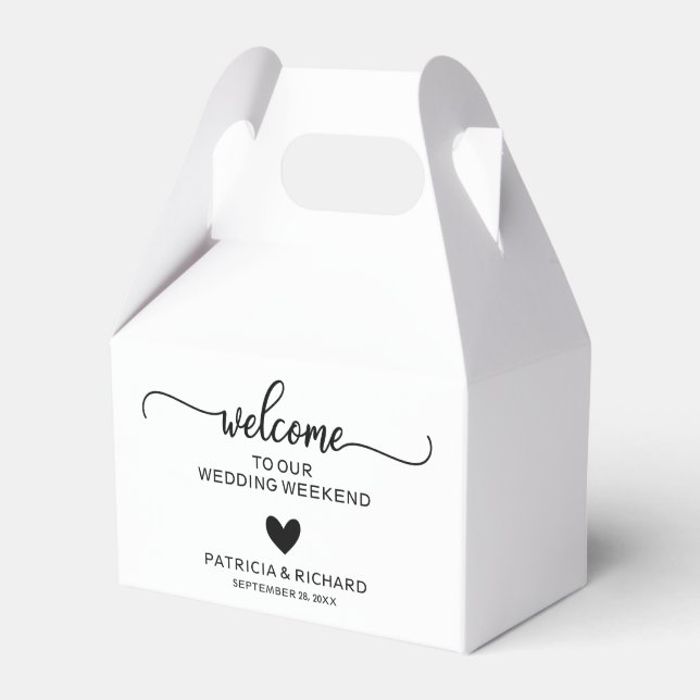 Cute Heart Wedding Welcome Hotel Favor Box (Front Side)