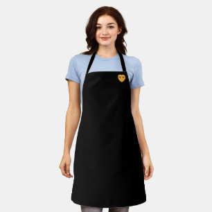 Cute Heart with Eyes on Black Apron