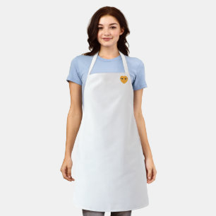 Cute Heart with Eyes on White Apron