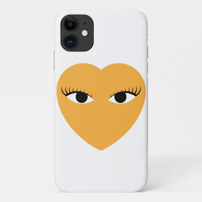 Cute Heart with Eyes on White Case-Mate iPhone Case (Back)