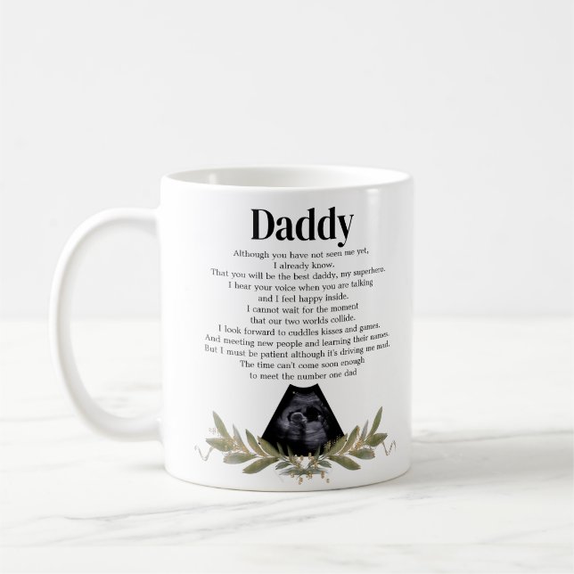 Cute Heartfelt Bump Message for Daddy to be Coffee Mug (Left)