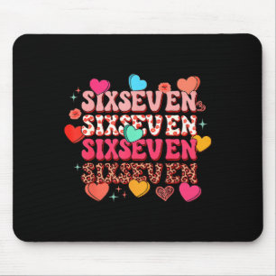 Cute Hearts 67 Meme Six Seven Gen Alpha Slang 6 7  Mouse Pad